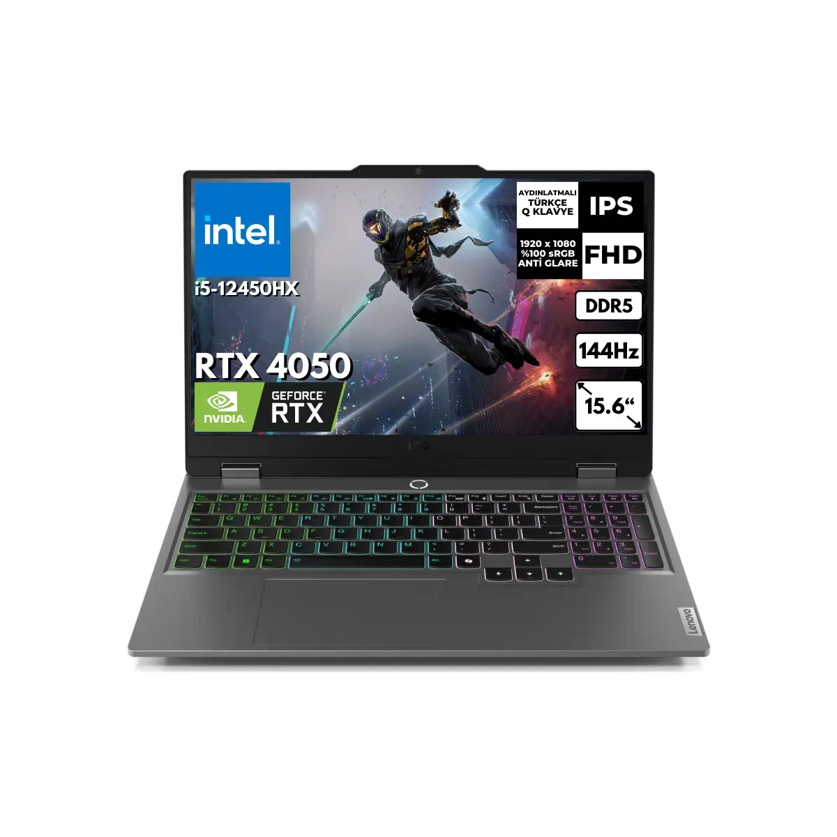 Loq 15IAX9 I5-12450HX 24 GB 1 Tbssd 6gb Rtx 4050 15.6" Fhd 144Hz Freedos Gaming Notebook 83GS007WTR Bt6
