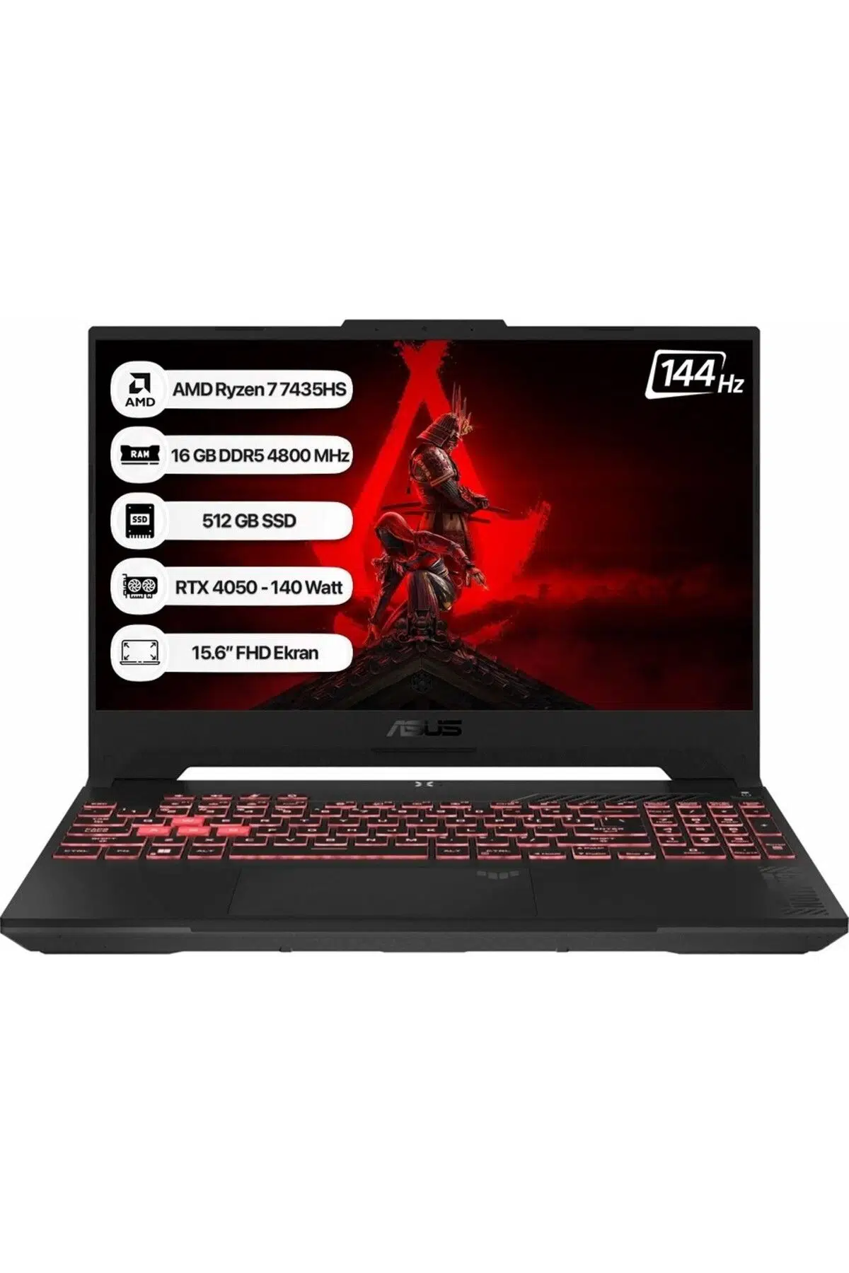 Asus Tuf A15 Fa507nur-lp035 Amd Ryzen7 7435hs 16gb 512gb Ssd Rtx4050-140watt 144hz Dos 15.6" Fhd