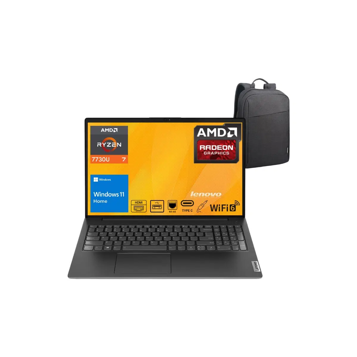 V15 G4 Abp Amd Ryzen 7 7730U 16GB 512GB SSD 15.6" Fhd Windows 11 Home Taşınabilir Bilgisayar 82YY0012TR - Lenovo Çanta Wz2