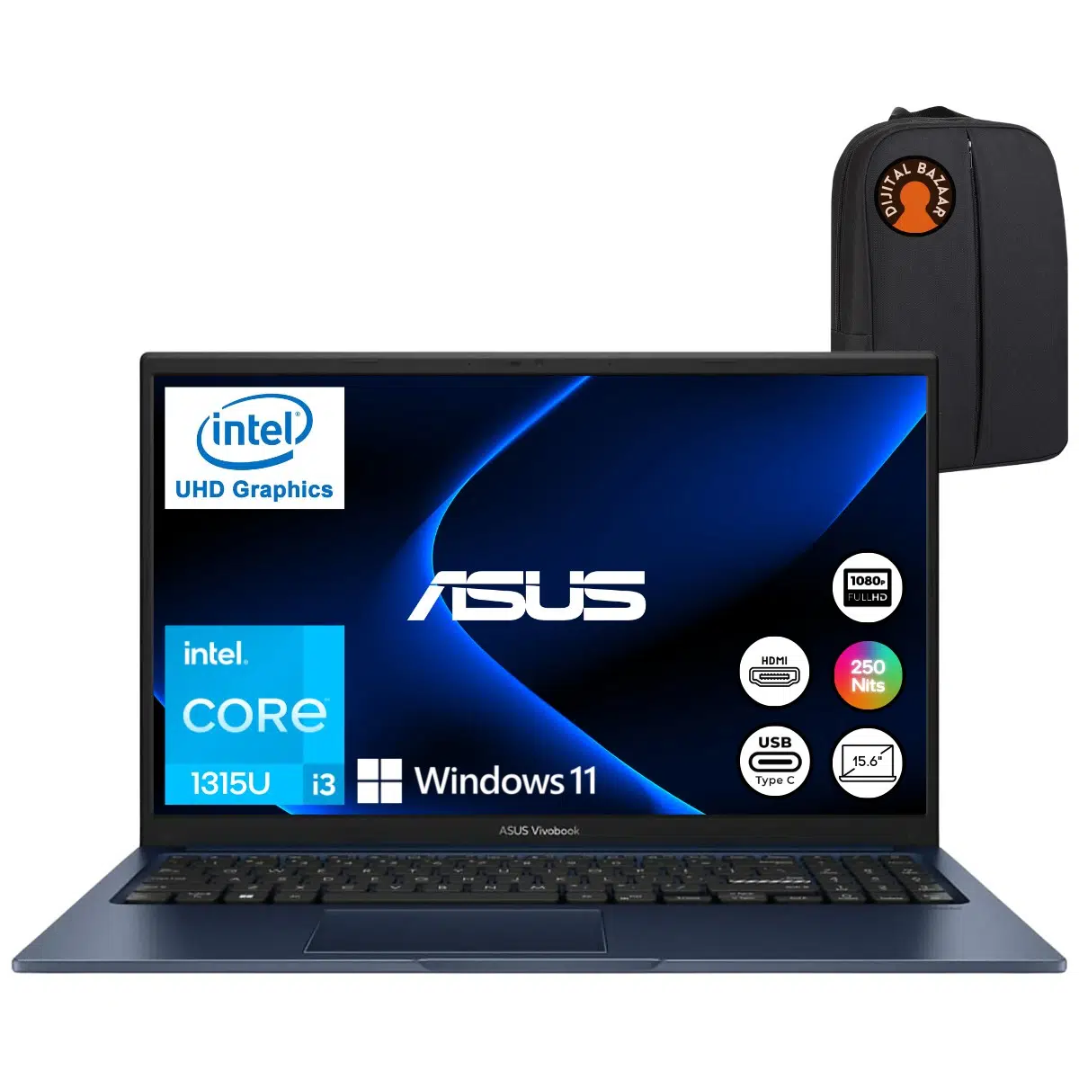 Vivobook 15 X1504VA Intel Core I3 1315U 16GB 1tb SSD W11 15.6" Taşınabilir Bilgisayar + Djt Çanta